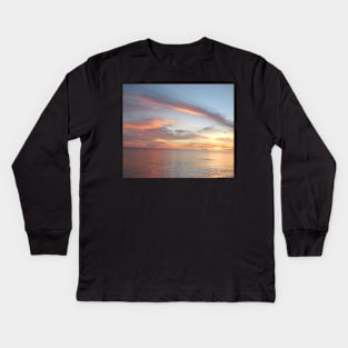 Pastel Gulf Coast Sunset Photo Kids Long Sleeve T-Shirt